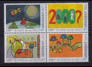 Uruguay 1999-2000 Jahrtausendwende Mi.-Nr. 2448-51 4er-Block ** 