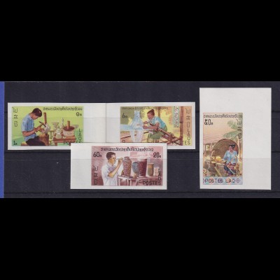 Laos 1977 Kunsthandwerk Mi.-Nr. 448-451 B postfrisch ** 