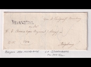 Bayern 1834 Vorphila-Brief mit Einzeiler STARNBERG