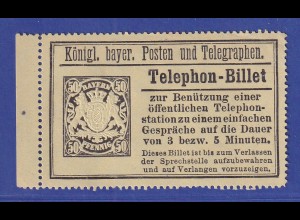 Bayern Telephon-Billet 50 Pfg Mi.-Nr. 21 ungebraucht (*)