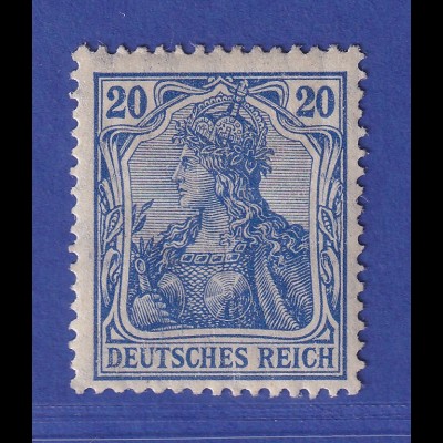 Dt. Reich Germania Kriegsdruck 20 Pfg Mi.-Nr. 87 II b ungebraucht * gepr. BPP