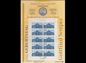 Bundesrepublik Numisblatt 6/2003 Semperoper Dresden mit 10-Euro-Silbermünze 