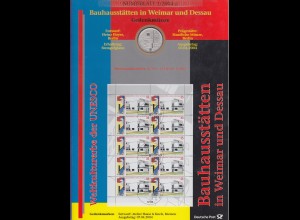 Bundesrepublik Numisblatt 1/2004 Bauhaus Weimar/Dessau mit 10-Euro-Silbermünze 