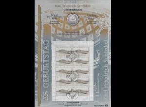 Bundesrepublik Numisblatt 2/2006 Schinkel mit 10-Euro-Silbermünze 