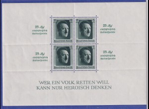 Deutsches Reich 1937 Hitler Kulturförderung Mi.-Nr. Block 9 postfrisch **