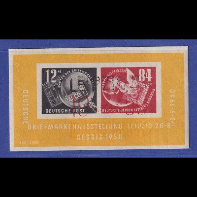 DDR 1950 Briefmarkenausstellung DEBRIA Mi.-Nr. Block 7 dreifarbiger So.-O