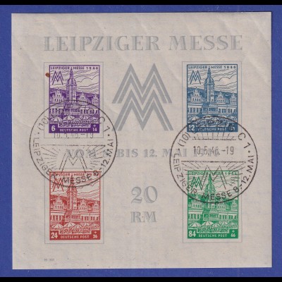 SBZ West-Sachsen 1946 Leipziger Messe Messeblock Mi.-Nr. Block 5 Y mit So.-O