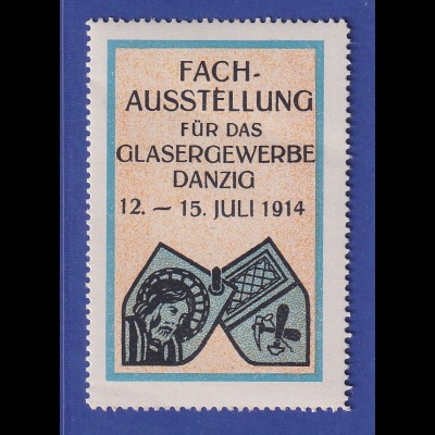 Danzig 1914 Reklamemarke Fach-Ausstellung für das Glasergewerbe