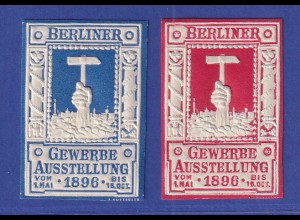Berlin 1896 Reklamemarken Berliner Gewerbe-Ausstellung 2 Stück
