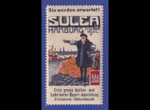 Hamburg 1911 Reklamemarke Sattler- und Lederwaren-Ausstellung SULEA