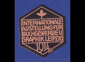 Leipzig 1914 Reklamemarke Internationale Buchgewerbe- und Grafik-Ausstellung 