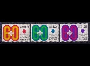 Hongkong 1971 Pfadfinder-Jubiläum Mi.-Nr. 255-257 postfrisch **