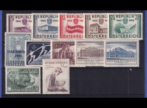 Österreich 1955 kompletter Jahrgang 12 Werte Mi.-Nr. 1012-1023 postfrisch **