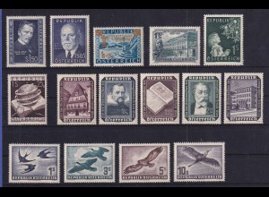 Österreich 1953 kompletter Jahrgang 15 Werte Mi.-Nr. 981-995 postfrisch **