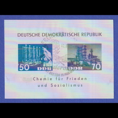 DDR 1963 Block Chemische Industrie sog. DEDERON-Block mit So.-O. Mi.-Nr. Bl. 18