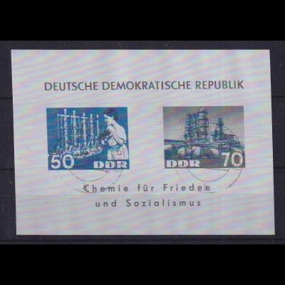 DDR 1963 Chemie-DEDERON-Block Mi.-Nr. Block 18 mit Tages-O FÜRSTENWALDE 