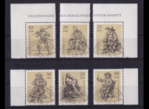 DDR 1978 Alte Zeichnungen Einzelmarken aus KLB Mi.-Nr. 2347-52 O FÜRSTENWALDE
