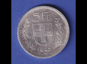 Schweiz Silbermünze 5 Franken Fünfliber Tellknabe Jahrgang 1923 B