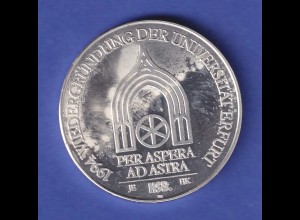Silbermedaille 1994 Wiedergründung der Universität Erfurt PP leicht fleckig