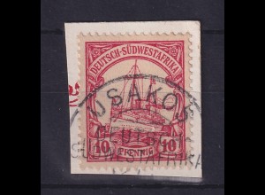 Deutsch-Südwestafrika Stempel USAKOS auf Mi.-Nr. 13 auf Briefstück
