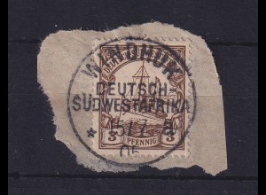 Deutsch-Südwestafrika 1905 Stempel WINDHUK auf Mi.-Nr. 11 auf Briefstück