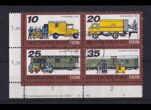 DDR 1978 Posttransport Viererblock mit Druckvermerk (DV) echt gest. FÜRSTENWALDE
