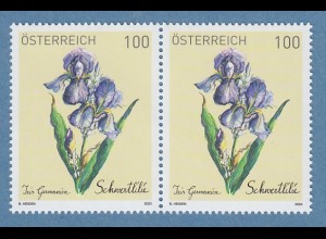 Österreich 2023 Treuebonus-Marke Schwertlilie waagerechtes Paar **
