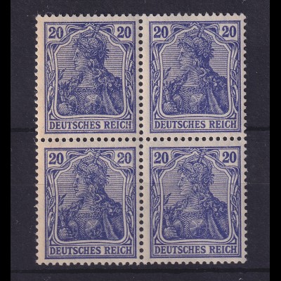 Dt. Reich Germania Kriegsdruck Mi.-Nr. 87 II d Viererblock ** gepr. 