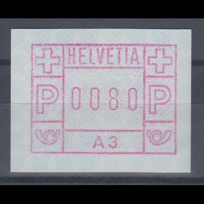 Schweiz 1976, 1. FRAMA-ATM Ausgabe A3 **, Wert 0080