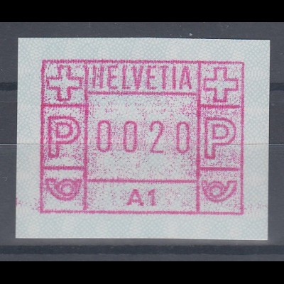 Schweiz 1976, 1. FRAMA-ATM Ausgabe A1 **, Wert 0020