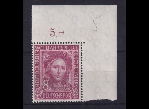 Bundesrepublik 1949 Heilige Elisabeth Mi.-Nr. 117 Eckrandstück OR postfrisch **