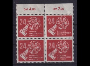 DDR 1950 Volkswahlen Mi.-Nr. 275 Oberrandviererblock ** 