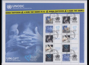 UNO Wien 2010 Grußmarken gegen Menschenhandel Mi.-Nr. 634-38 Kleinbogen O 