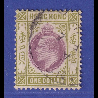 Hongkong 1906 Edward VII. 1 $ Mi.-Nr. 86 gestempelt