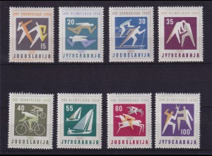 Jugoslawien 1960 Olympische Spiele Mi.-Nr. 909-916 postfrisch ** 