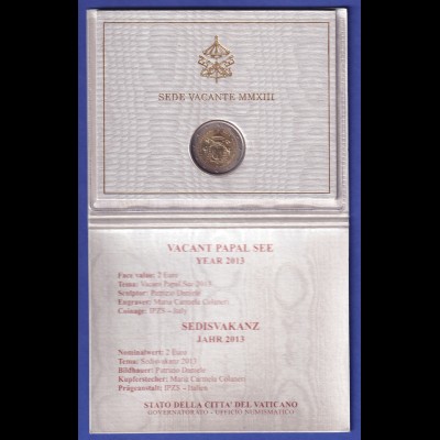 Vatikan 2 Euro Gedenkmünze 2013 - Sedisvakanz im Folder