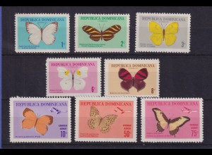 Dominikanische Republik 1966 Flugpostmarken Schmetterlinge Mi.-Nr. 868-875 **