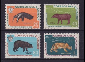 Ecuador 1960 Naturschutzstiftung Wildtiere Mi.-Nr. 1021-1024 postfrisch **