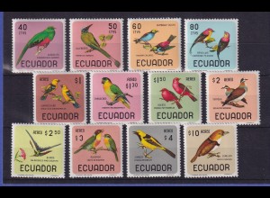 Ecuador 1966 Flugpostmarken Tropische Vögel Mi.-Nr. 1230-1241 postfrisch **