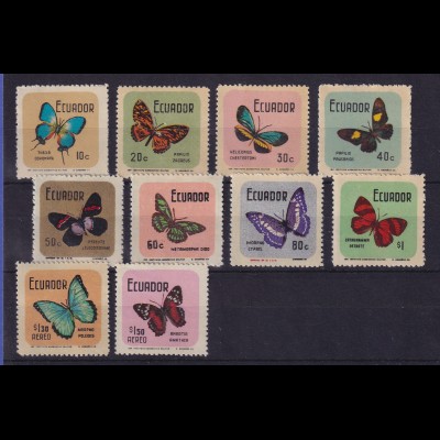 Ecuador 1969 Schmetterlinge Mi.-Nr. 1468-1477 postfrisch **