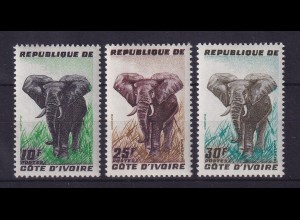 Elfenbeinküste 1959 Elefant Mi.-Nr. 204-206 postfrisch **