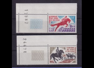 Djibouti / Afars und Issas 1970 Pferdesport Mi.-Nr.47-48 Eckrandstücke **