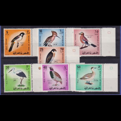 Irak 1968 Einheimische Vögel Mi.-Nr. 520-526 Randstücke postfrisch **