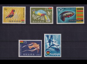 Ghana 1959 Lot 5 Tiermotive ex Mi.-Nr. 48-62 ** / MNH