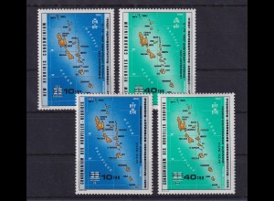 Vanuatu / Neue Hebriden 1979 Insel-Karte Mi.-Nr. 527-30 2 Sätze kpl. ** / MNH