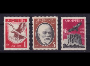 Albanien 1962 - 50 Jahre Unabhängigkeit Mi.-Nr. 709-711 postfrisch **
