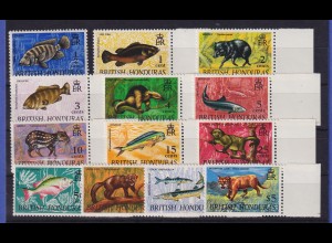 Britisch Honduras (Belize) 1968 Wildtiere Mi.-Nr. 211-222 Randstücke **