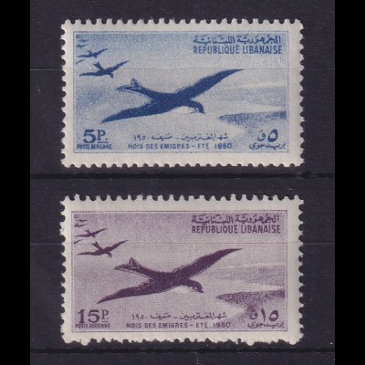 Libanon 1950 Flugpostmarken Schwalbe Mi.-Nr. 437-438 A postfrisch **