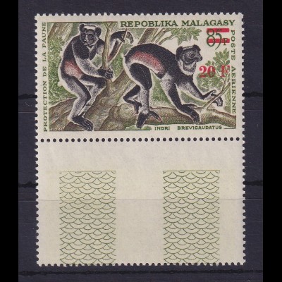 Madagaskar 1968 Lemuren Mi.-Nr. 582 Unterrandstück postfrisch **