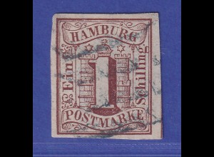 Altdeutschland Hamburg 1 Schilling Mi.-Nr. 2 gestempelt gepr. ENGEL BPP